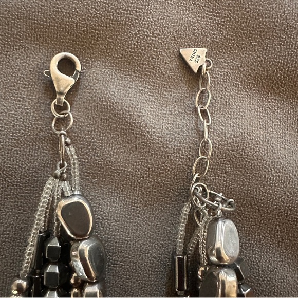 Silpada Chunky Silver & Hematite Beaded Necklace Multi-Strand Boho Bold Layered - Picture 7 of 7